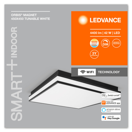 Aufbau LED Deckenleuchten ORBIS MAGNET 42W 4200lm CCT 45cm SMART+ WiFi LEDVANCE schwarz