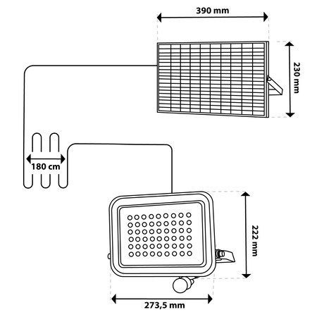 Solar LED Halogenstrahler 200W Gartenlampe 4000K IP65 PIR Bewegungsmelder + Fernbedienung FULGOR LUMILED
