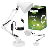 LED 7W CCT Dimmbare Marti White Lumiled Schreibtischlampe