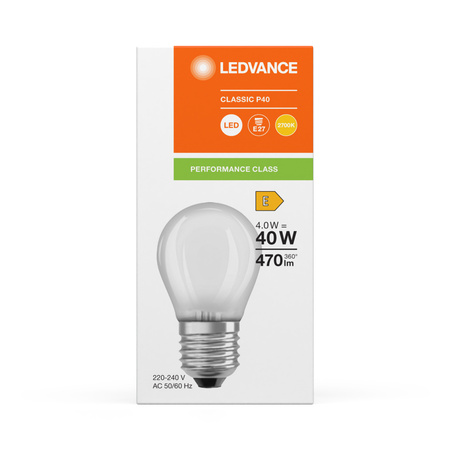 LED Lampen P45 E27 4W = 40W 470lm 2700K Warmweiß FILAMENT LEDVANCE