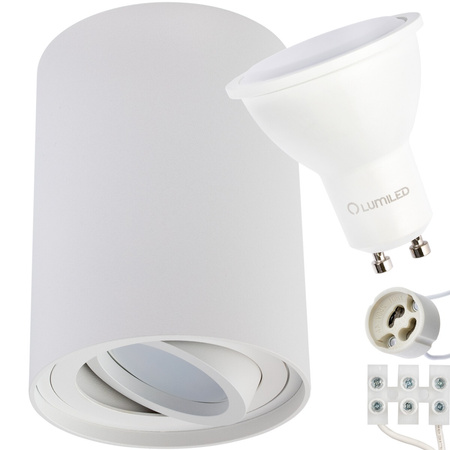 Halogen-Aufbauleuchte GU10, Aufbauspot 10W, 3000K, 115mm, Runde AMAT-L LUMILED