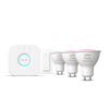 3x LED Lampen GU10 4.2W CCT RGB PHILIPS HUE Weiß & COLOR Ambiente Bluetooth Zigbee + Hue Bridge + Dimmerschalter