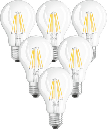 5x LED Lampen E27 A60 7W = 60W 806lm 2700K Wärme 300° Filament OSRAM