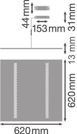 LED-Panel Büroleuchte Deckenleuchte 33W 4000lm 4000K Neutral Dimmbar Bündig montiert Weiß 62x62cm UGR16 IndiviLED® Ledvance