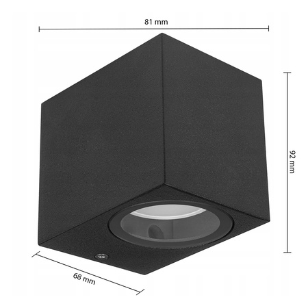 Garten Lampe Außenfassade Wandlampe GU10 Schwarz IP44 Lidia Masterled