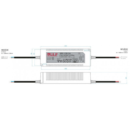 Konstantspannungs-LED-Netzteil GPV-120W 24V/5A hermetische Spannung IP67 wasserdicht