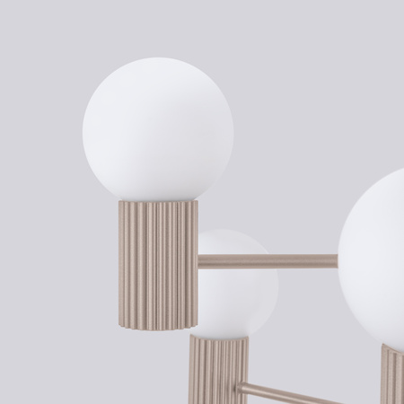 Kronleuchter Pendelleuchte 6x G9 Aluminium Taupe Halo French Sky SL.1836 Sollux