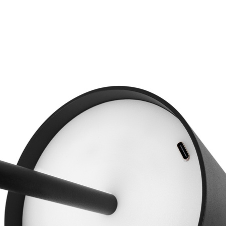 LED Tischlampe 3W 200lm 4000K neutralweiß Wiederaufladbar Schule Nachtlicht Dimmbar Ein/Aus Schalter Schwarz Solio Masterled