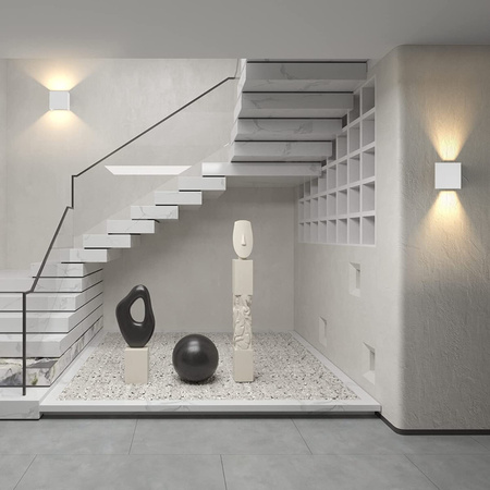 LED-Gartenwandleuchte 2x4W 3000K nach oben und unten verstellbar Weiß RIKO KOBI