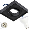 HALOGEN Einbaustrahler Tuba Spot, beweglich GU10 Quadrat Schwarz 20mm MIDI + LED GU10 8W 4000K LUMILED