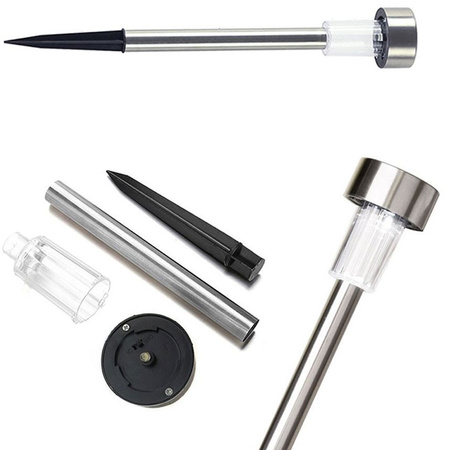 LED Solar-Gartenleuchte satiniert INOX / CHROME