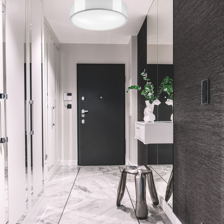 Plafond LED-Deckenleuchte DANTE 2xE27 Weiß Chrom Metall LD.PD-6.15 Lamkur