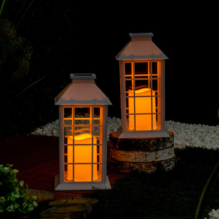 Solar-LED-Gartenlampe Hängelaterne Weiß 27 cm