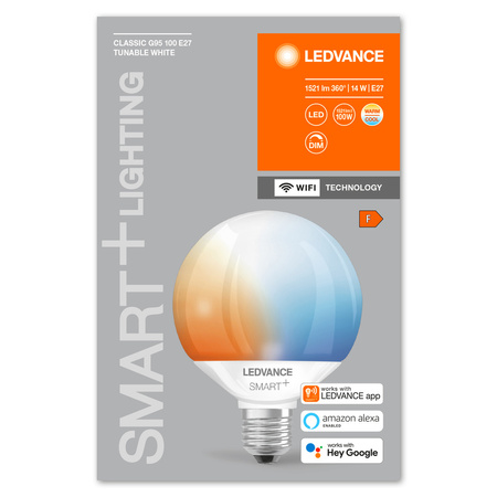 LED-Lampe E27 G95 14W = 100W 1521lm CCT 200° LEDVANCE SMART+ WIFI Dimmbar