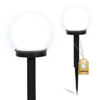 LED Solarbetriebene Gartenlampe WEISSE KUGEL 10cm GOLDLUX (Polux)