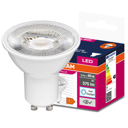 GU10 LED Leuchtmittel 6,5W = 80W 575lm 6500K kalt 36° OSRAM Value
