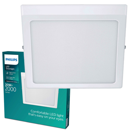 Plafond Panel LED Deckenanbauleuchte MAGNEOS 20W 2700K 28cm Weiß Downlight Square PHILIPS