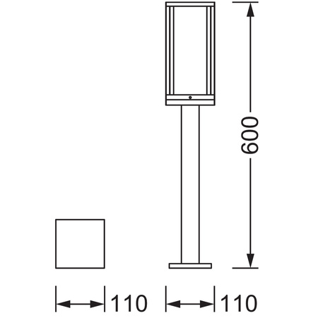 Gartenleuchte für den Außenbereich POST E27 60 cm Endura CLASSIC FRAME LEDVANCE