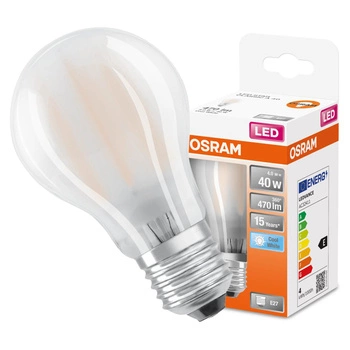 E27 A60 LED Lampen 4W = 40W 470lm 4000K Neutral 300° OSRAM STAR Filament