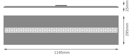 LED-Panel Deckenleuchte 27.5W 4000lm 4000K Neutral bündig montiert Schwarz 120x30cm Louver Ledvance