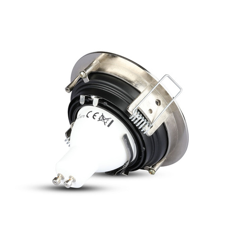 Deckenleuchte Unterputzmontage GU10 rund satiniertes Nickel VT-781 V-TAC