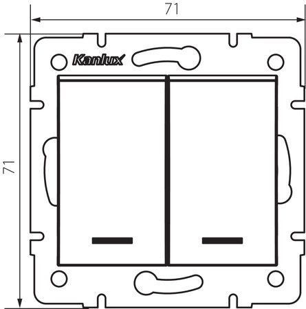 Unterputz-Zweiwege-Schalter Beleuchtet 10A Quadratisch Graphit LOGI Kanlux
