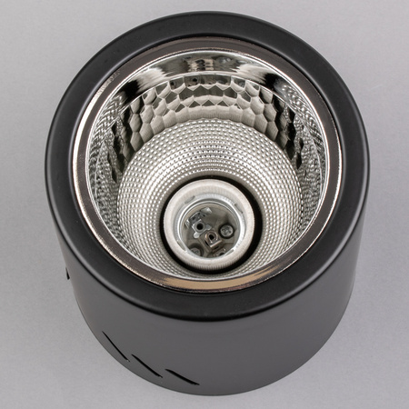 Aufbauleuchte E27, Aufbauspot Runde Tube Schwarz Fest APUS 13 LUMILED