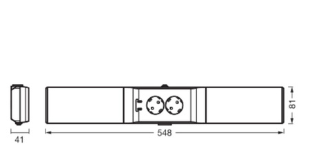 Unterschrank Ledvance LED Möbel Lampe mit Bewegungssensor Rahmenlos 10W 500lm 3000K Warm Dimmbar USB Schwarz Unterschrank Ledvance