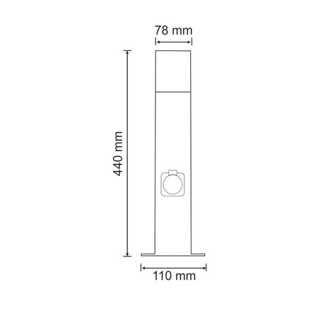 LED-Gartenlampe E27 NEW YORK TUBA Mast 44cm mit Fassung - GOLDLUX (Polux)