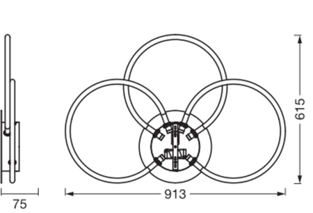 Dekorative LED-Deckenleuchte 21W 2200lm 3000K Warm Dimmbar Grau Dekor Ledvance