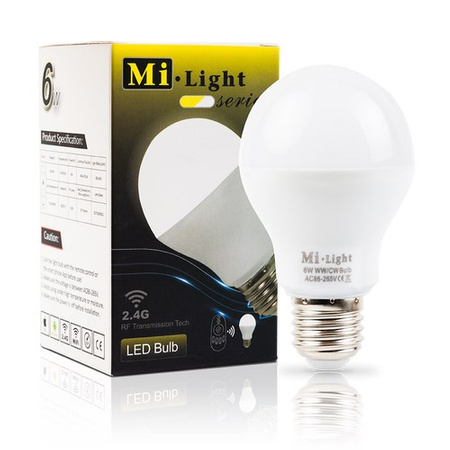 E27 LED Lampen 6W = 40W 400-450lm 2700-6500K CCT Wi-Fi Mi-Light - FUT017