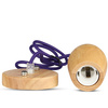 Hängeleuchte E27 Holzschirm mit lila Kabel VT-7778 V-TAC