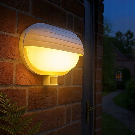 FRODA Gartenwandleuchte E27 IP44 mit PIR-Sensor Weiß