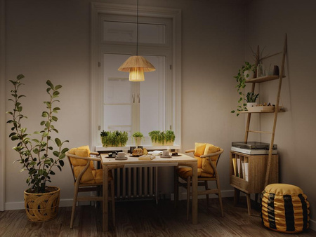 Dekorative Decke Pendelleuchte E27 Überhang Braun Bambus Dekor Ledvance