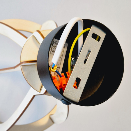 LANDO E27 Schwarze Deckenleuchte aus Holz LM-1.229 Lamkur