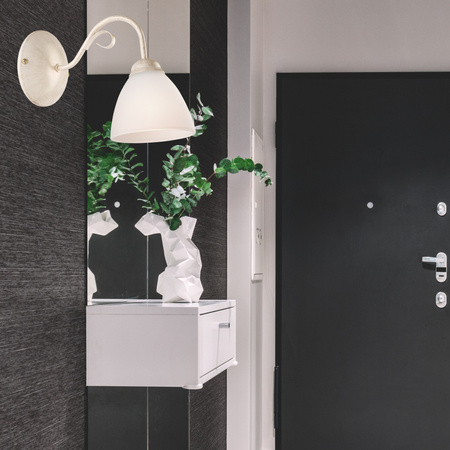 Wandleuchte ADELLE E27 Weiß Klassisch KM-1.6 Lamkur