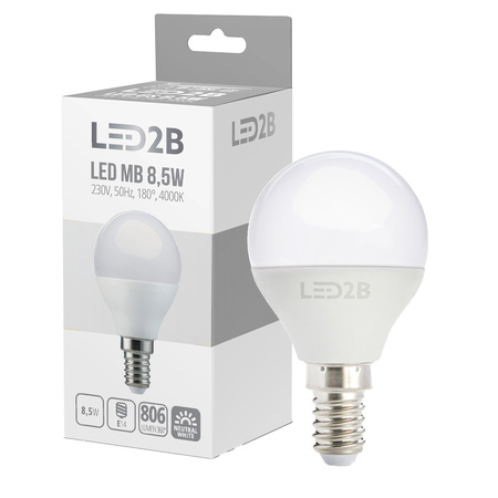 LED-Lampe E14 Ball 9W 806lm 4000K Neutral 180° LED2B Kobi