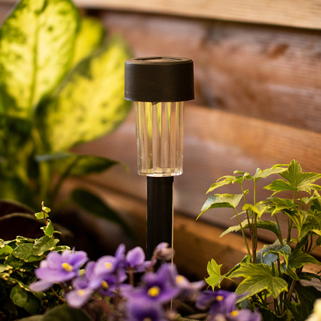 LED-Solar-Gartenlampe Schwarz 6500K Kaltweiß