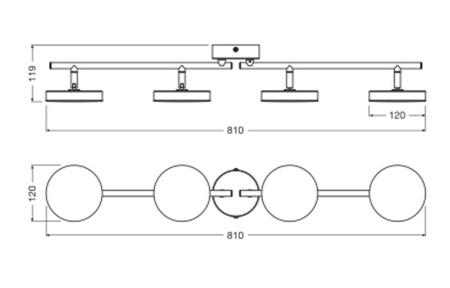 LED-Wand- Decken- Wand- Wand- Lampe Anbau- Leuchte 21W 1120lm CCT Dekorativer Schwarzer Spot Moon Ledvance