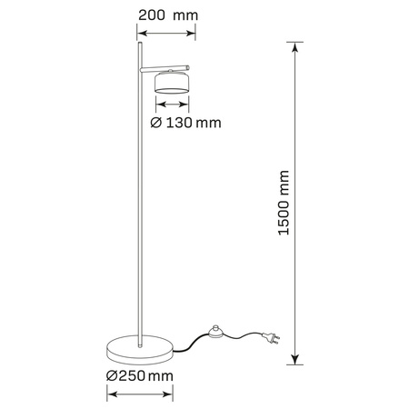 Stehleuchte Stehleuchte GX53 Schwarz Ofelia Sanico Goldlux