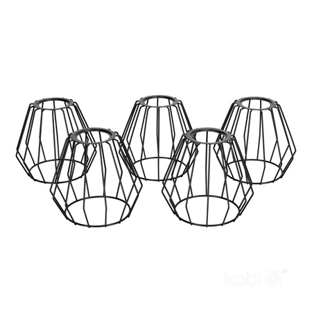 Lampenschirm für Girlanden Set CRETE LS D1 Schwarz Metall 5 Stück Kobi