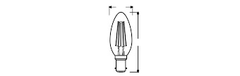 LED-Lampe B35 Kerze B15d 4W = 40W 470lm 2700K Warm 300° Retrofit Glühfaden CLASSIC Osram