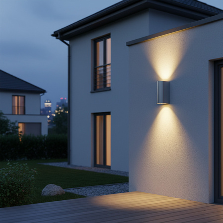 Up and Down LED-Gartenwandleuchte 2xGU10 BOSTON GOLDLUX (Polux) OVAL SATIN