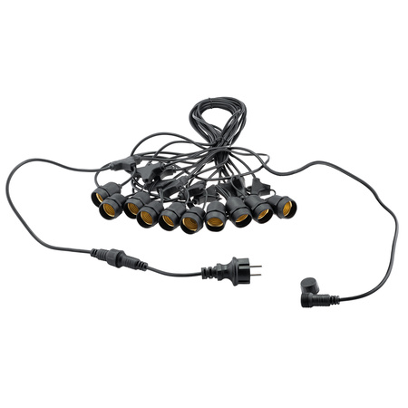 LED Außen-Lichterkette 10x E27, Garten Lichterkette 10m MALUS LUMILED