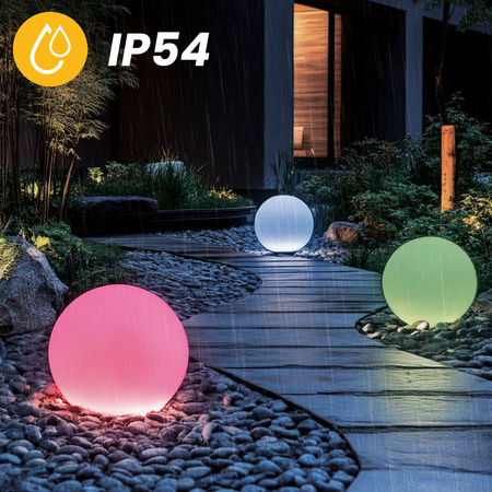 Solar Gartenlampe LED 3000K + RGB Angetrieben Oberirdisch Ornamental Ball Spike 40cm KOBI