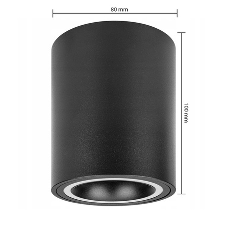 Aufputz Halogen Tuba Reflektor Spot GU10 Rund Schwarz Masterled