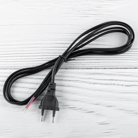 Anschlusskabel mit Stecker Netzkabel 2m 2x0.5 Schwarz LUMILED