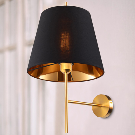 Wandleuchte Außenfassadenleuchte E27 Schwarz Gold ELENA Sanico Goldlux