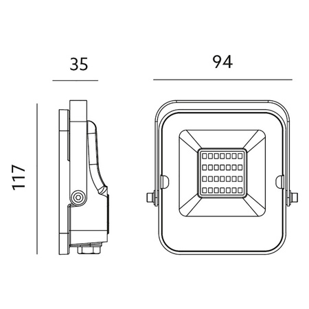 LED-Flutlicht 10W 800lm 3000K IP65 Schwarz mit Bewegungs- und Dämmerungssensor + Fernsteuerung KOBI MHNC