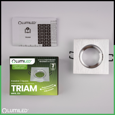 Halogen-Deckenleuchte Quadratisch Beweglich GU10 MR16 Silber TRIAM LUMILED